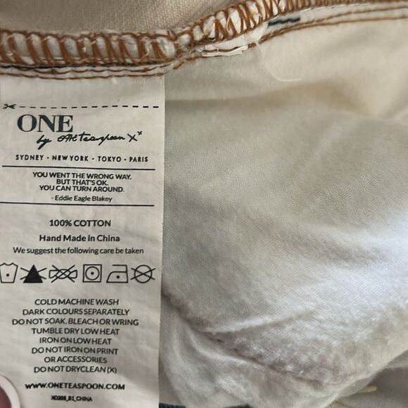 One Teaspoon Distressed Cream Denim Ankle Jeans Pants(Size 26) - Picture 9 of 9